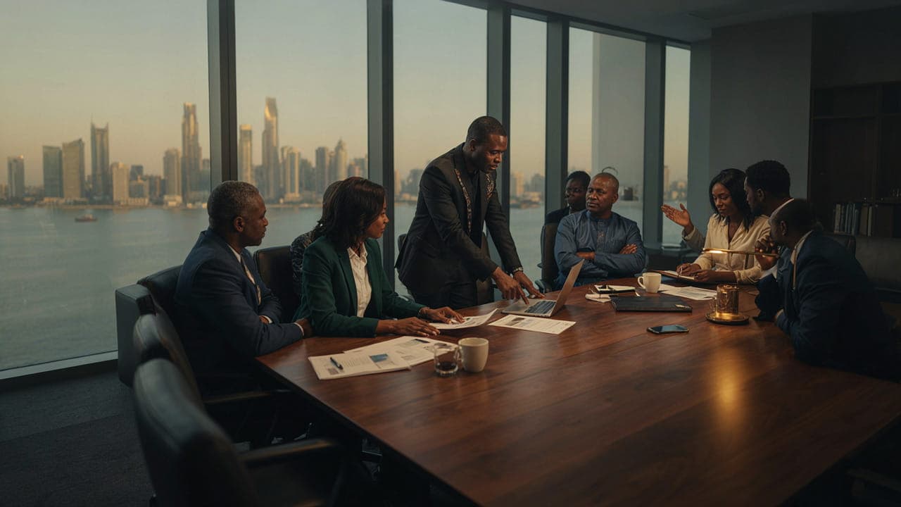 Advisers in discussion around a meeting table